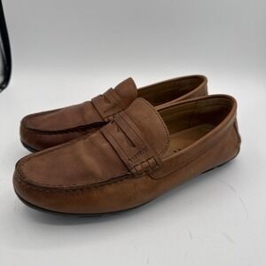 Coach Mens Size 9 D 43 Brown Leather Handmade Mott Penny Loafers Shoes FG1089